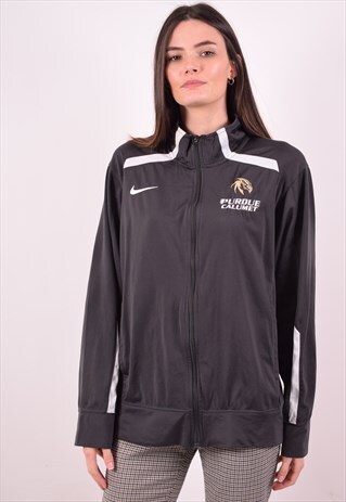 NIKE WOMENS VINTAGE TRACKSUIT TOP JACKET XL GREY 90S