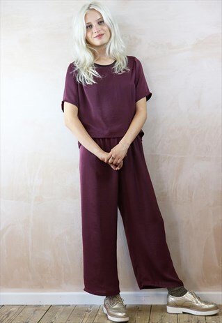 DARKEST PLUM SILKY CO-ORDINATES