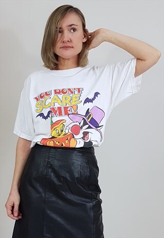 VINTAGE 90'S TWEETY BIRD CARTOON HALLOWEEN T-SHIRT