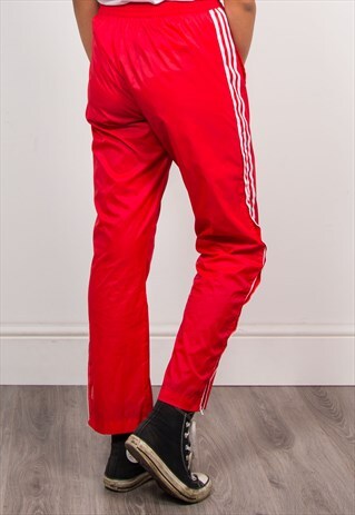 90'S VINTAGE RED ADIDAS WATERPROOF TRACKSUIT BOTTOMS