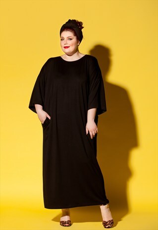 BLACK MAXI DRESS/ PLUS SIZE KAFTAN/ PLUS SIZE DRESS/PLUS SIZ