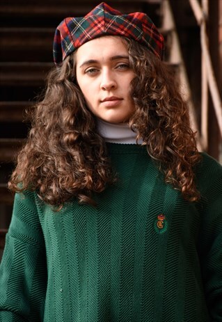 COZY RALPH LAUREN CHUNKY GREEN KNITTED OVERSIZED JUMPER