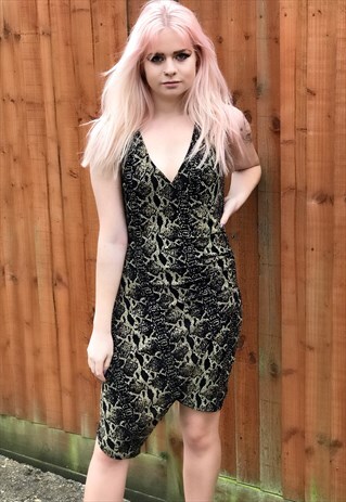 SNAKEPRINT LUREX SPARKLE MIDI DRESS