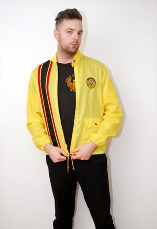 VINTAGE JAGUAR JACKET (L) RACING 70S CAR CLUB DRIVING STRIPE