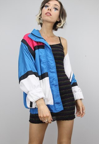 VINTAGE 80S 90S OVERSIZED FESTIVAL SHELL JACKET