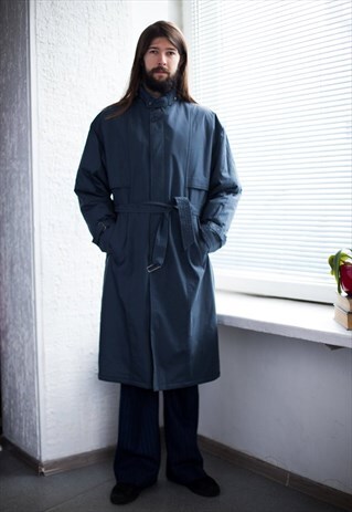 VINTAGE 70'S BLUE/GREY WARM COAT