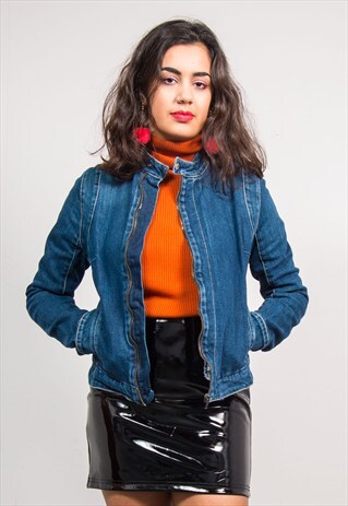 90' VINTAGE LEVI'S DARK BLUE ZIP DENIM JACKET