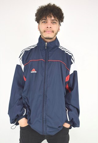 VINTAGE 90'S ADIDAS BLUE, WHITE AND RED JACKET