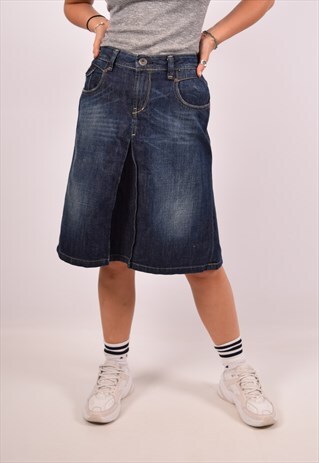 VINTAGE TOMMY HILFIGER DENIM SKIRT NAVY BLUE