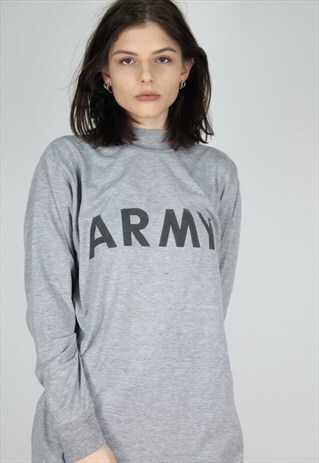 GREY VINTAGE 90S JUMPER SIZE L WITH STAND-UP COLLAR