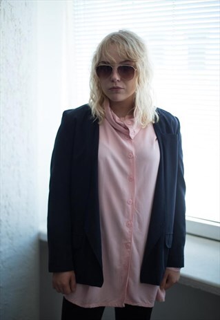 VINTAGE 90'S DARK BLUE BUTTON UP JACKET