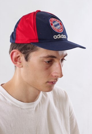 VINTAGE ADIDAS BAYERN MUNICH HAT 90S RED BLUE BASEBALL