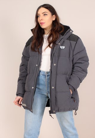 VINTAGE 90S OVERSIZED GREY PUFFER JACKET