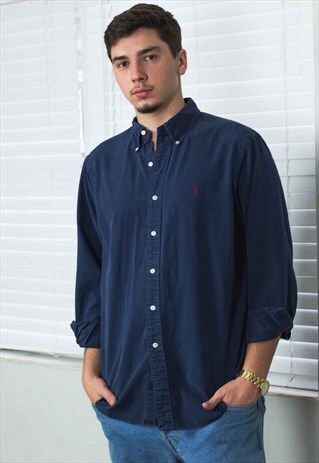 VINTAGE POLO RALPH LAUREN SHIRT LOGO 90S L 11.7