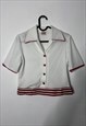 RETRO 70S WHITE N RED STRIPES TOP / SHIRT 