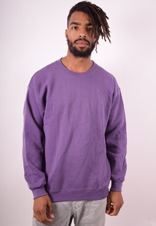 LEE MENS VINTAGE SWEATSHIRT JUMPER LARGE PURPLE 90S