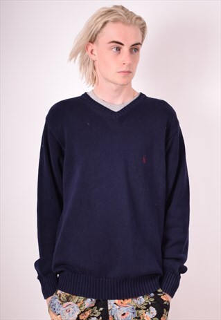 POLO RALPH LAUREN MENS VINTAGE JUMPER SWEATER MEDIUM 90S