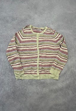 Croft&Barrow Knitted Cardigan Abstract Patterned Knit 