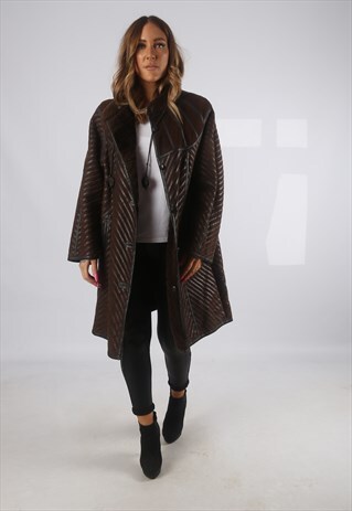 VINTAGE SHEEPSKIN SUEDE LEATHER SHEARLING COAT SHORT (JH4H)