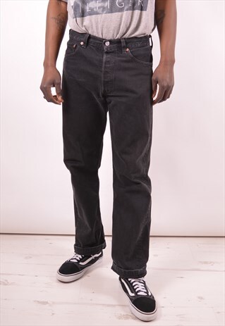 LEVI'S 501 MENS VINTAGE JEANS W33 L29 BLACK 90S