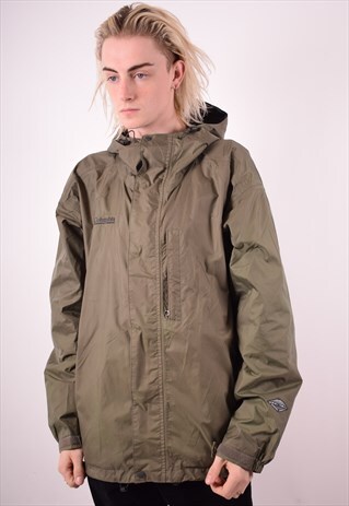 COLUMBIA MENS VINTAGE RAIN JACKET XL KHAKI 90S