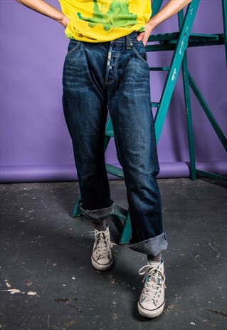 VINTAGE LEVI'S 512 MOM JEANS 1990S IN BLUE DENIM