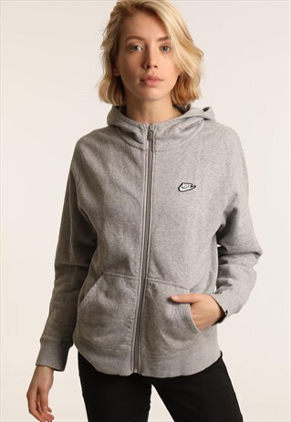 VINTAGE NIKE EMBROIDERED LOGO ZIPPED HOODIE