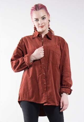 VINTAGE 90'S RUST COLOURED CORD SHIRT