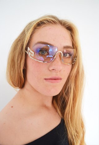 RARE VERSACE DIAMONTE 00'S SILVER GLASSES