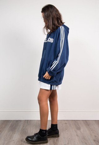 VINTAGE 90'S BLUE ADIDAS OVERSIZE HOODIE