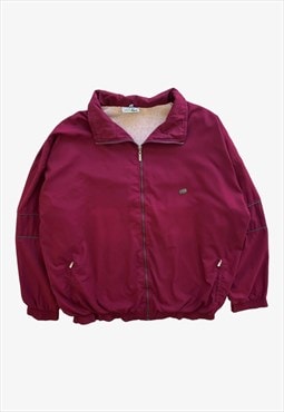 Vintage 80s Men's Lacoste Chemise Burgundy Track Jacket