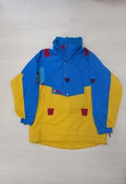 90's Vintage Degre 7 Jacket Blue Yellow Colourblock