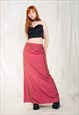 Vintage Party Skirt Y2K Middle Rise Maxi in Iridescent Pink