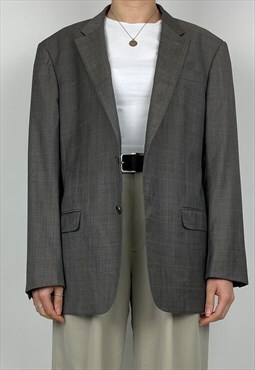 Armani Vintage Blazer Jacket 90s Grey Suit Mens Tailored