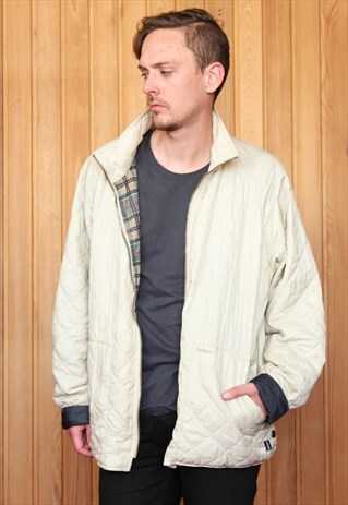 VINTAGE 1990S BARBOUR CREAM QUILTED COAT