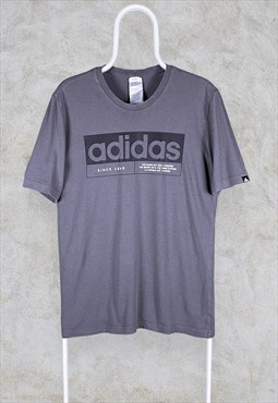 Grey Adidas T Shirt Mens Small Spell Out