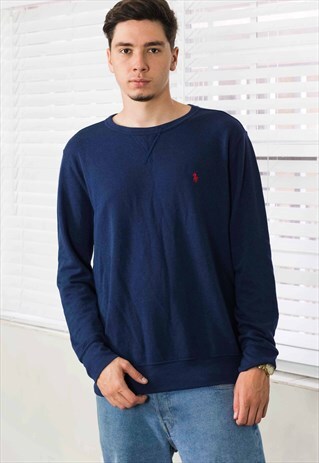 VINTAGE RALPH LAUREN SWEATSHIRT LOGO 90S L 11.8
