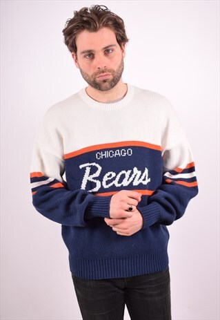 NFL MENS VINTAGE CHICAGO BEARS JUMPER SWEATER XL MULTI 90S
