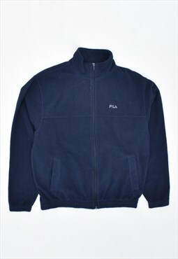 Vintage 90's Fila Fleece Jacket Navy Blue