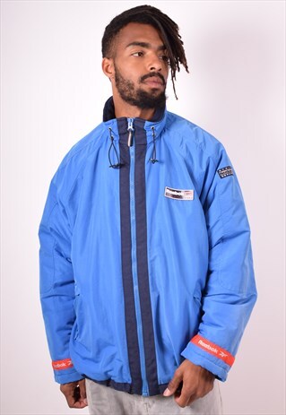 REEBOK MENS VINTAGE JACKET LARGE BLUE 90S
