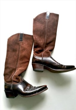 Knee High Maroon Suede Cowgirl Boots EU37 UK4 US6'5