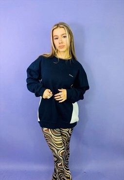 Vintage 90s Ellesse Embroidered Navy Sweatshirt