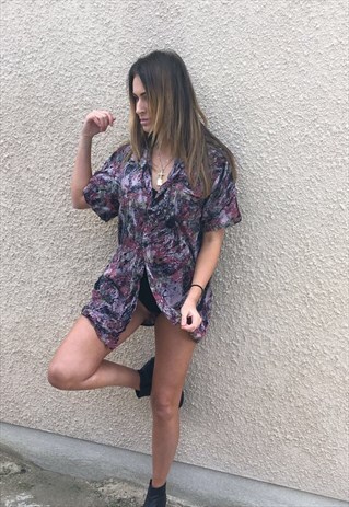 PATTERNED OVERSIZED RETRO VINTAGE UNISEX FESTIVAL SHIRT