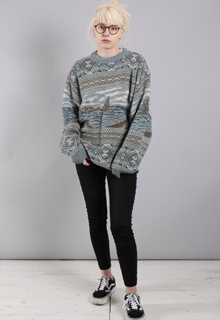 VINTAGE ABSTRACT CRAZY PATTERN JUMPER