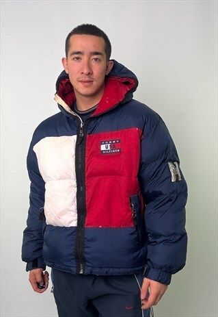 Navy Blue 90s Tommy Hilfiger USA Division 88 Puffer Jacket