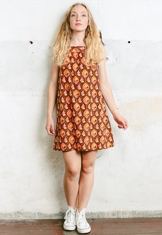 VINTAGE 60S FLORAL MOD DRESS