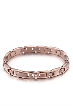 Rose Gold Titanium Steel Bracelet Chain Unisex