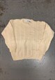 Vintage Abstract Knitted Jumper Grandad Cable-Knit Pattern