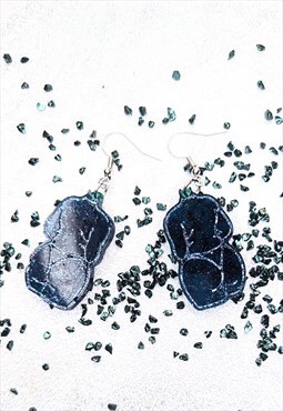 Female Body Blue Resin Earrings