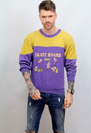 1980'S VINTAGE 'SKATE BOARD CLUB' SWEATSHIRT IN MULTICOLOUR